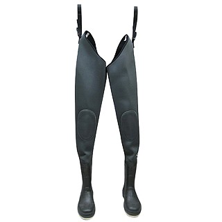 Waders hanches en néoprène avec bottes en caoutchouc mi-feutrées - Waders hanches en néoprène avec bottes en caoutchouc mi-feutrées