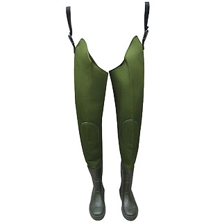 Waders hanches en néoprène avec bottes en caoutchouc - Waders hanches en néoprène avec bottes en caoutchouc