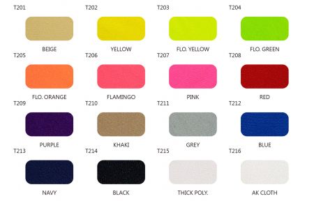 Catálogo de Neoprene - Muitas opções de tecido e cor para laminação de Neoprene.