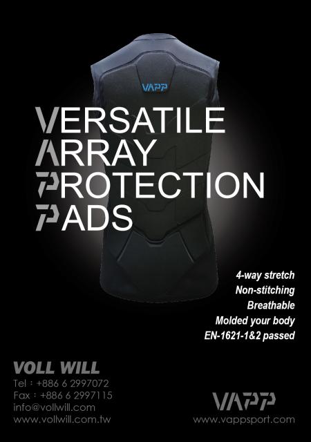 Coussins de protection VAPP — Protection contre les impacts légère et flexible par Voll Will - Gilet de protection sans manches noir avec VAPP (Coussins de Protection Polyvalents) par Voll Will, avec des coussins d'impact ergonomiques, un tissu extensible à 4 voies et une construction sans couture