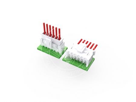 This series presents a crimp type housing plug mating with a through-hole type PCB header.