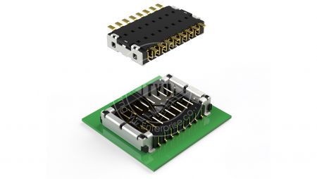 Tragbarer Gerätebatteriepack-Anschluss. Board-to-Board- oder Board-to-FPC-Steckverbinder Draufsicht.