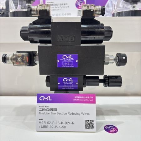 วาล์วลดแรงดันโมดูลาร์ MGR-02-P-1S-K-D24-N+MBR-02-P-K-50