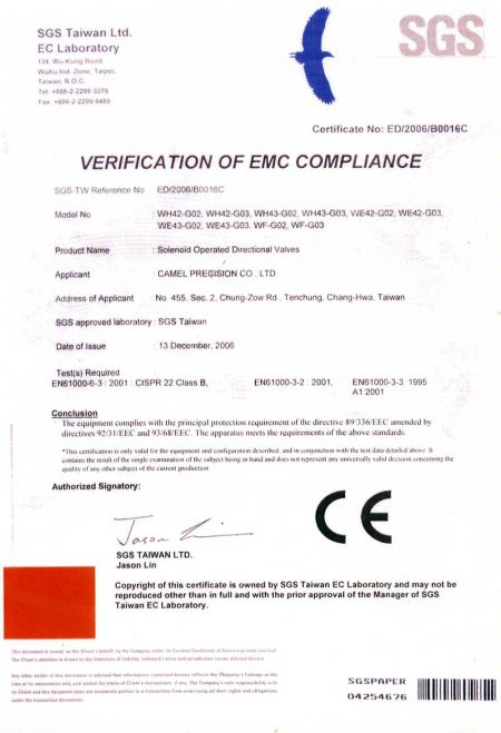 Certificato CE di CML.