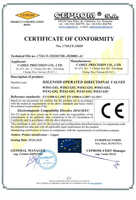 CML วาล์วโซลินอยด์ - CE - EMC.