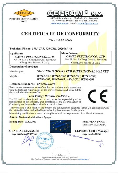 CML วาล์วโซลินอยด์ - CE - LVD.