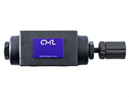 CML疊加型附止逆流量控制閥，附止逆流量控制閥，止回閥-銘牌。