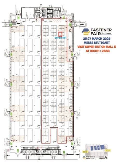 2025 Stuttgart Tyskland Fastener Fair / Super Nut på monter: 5-2683