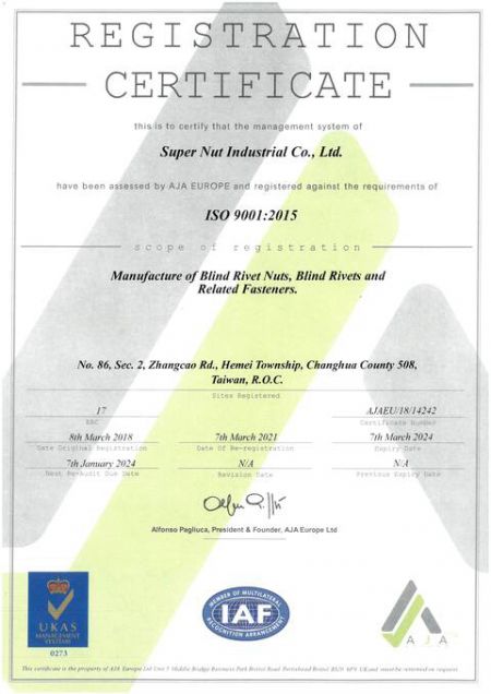 ISO9001:2015 Quality certification