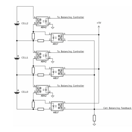 Пассивная схема балансировки для системы управления аккумуляторами с использованием опто-МОСФЕТ-реле