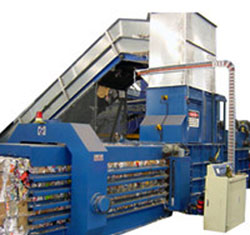 Techgene Machinery's recycling baler (horizontal baler) bale tightly