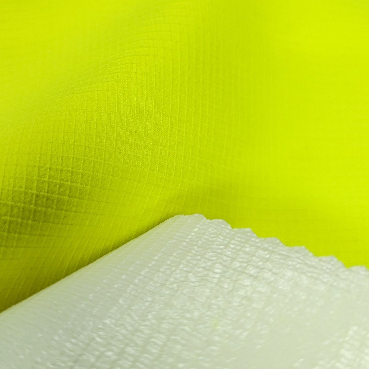 Polyester 4-way stretch ripstop fabric EN471 fluorescent yellow