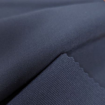 再生聚酯纖維四面彈性雙層組織布料 - 再生聚酯纖維75D四面彈性雙層組織布料