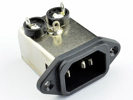 Solder lug terminal and flange mounting IEC Inlet Filters YA-T3 - Solder lug terminal and flange mounting YA-P integrates an IEC inlet type C14 and filter with noise suppression in a small and compact form factor.