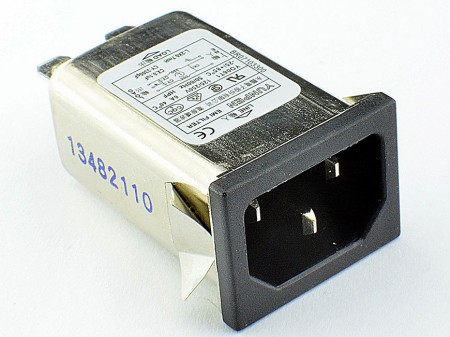 Fast-on connection and snap-in horizontally IEC Inlet Filters YO-T1-BR
