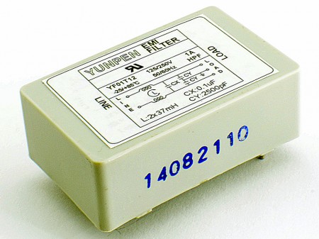 PC Board Mounting Filters YF-T12 - Direct PC board mounting for easy installation and compact for space saving, the reliable plastic cover at low cost.