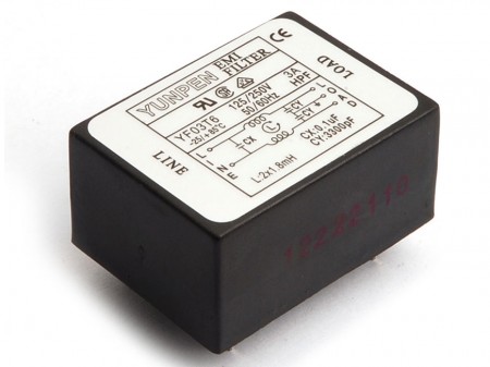 PC Board Mounting Filters YF-T6 - Specially designed for easy PC Board mounting filtering with plastic case.