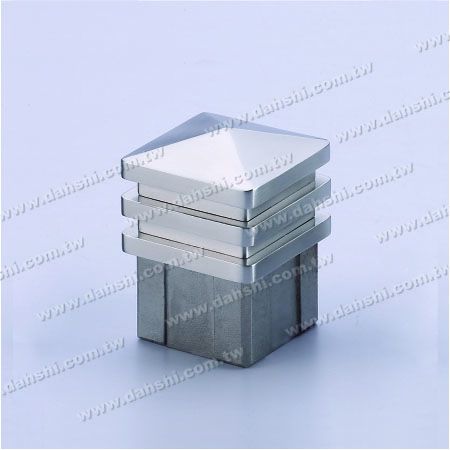 S.S. Square Tube Spire Top End Cap - 3 Layers - Stainless Steel Square Tube  Spire Top End Cap - 3 Layers, Made in Taiwan Stainless Steel Handrail  Fittings Manufacturer