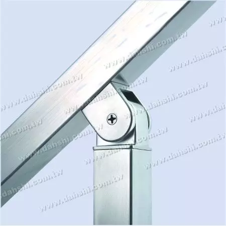 Stainless Steel Square Tube Handrail Perpendicular Post Connector Angle Adjustable Internal Fit