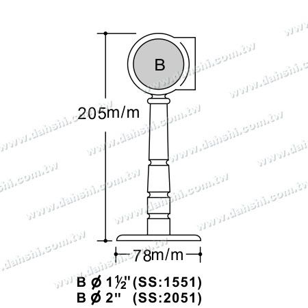 Abmessung: Schraube Sichtbare Halterung - Balkon- oder Innendekoration Balustrade Innere Eckhalterung