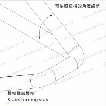 Diagram of 180 degree corner joint - stairs turning stair