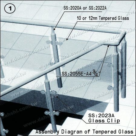 Hình minh họa: Ống thép không gỉ góc cầu thang nội bộ nối dài - Góc có thể tùy chỉnh