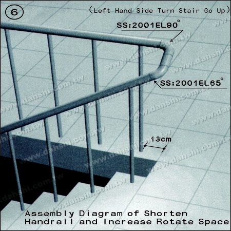 الرسم: كوع إضافي لأنبوب الفولاذ المقاوم للصدأ بزاوية 65 درجة داخلياً