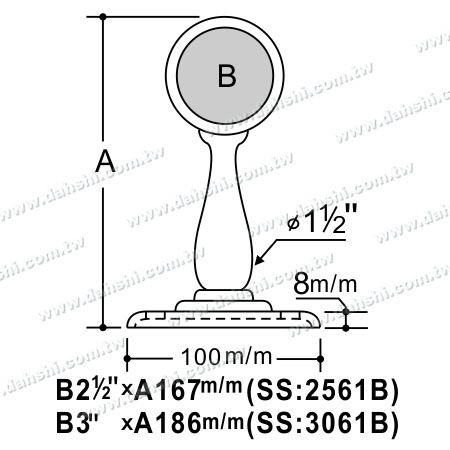Abmessung: Schraubbefestigung - Große Größe Balkon- oder Innenraumdekoration Balustrade Interne Halterung