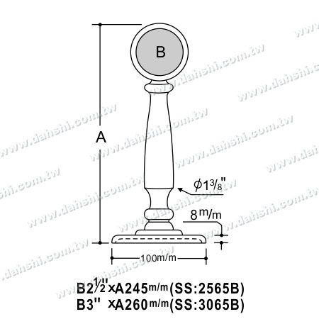 Abmessung: Schraubbefestigung - Große Größe Balkon- oder Innenraumdekoration Balustrade Interne Halterung