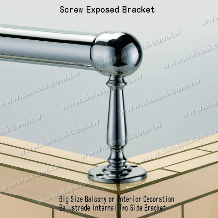 Soporte interno de barandilla de decoración interior - Soporte de tornillo expuesto - Soporte de dos lados internos de barandilla de balcón de gran tamaño o decoración interior Soporte interno de barandilla de decoración interior - Soporte de tornillo expuesto - Soporte de dos lados internos de barandilla de balcón de gran tamaño o decoración interior