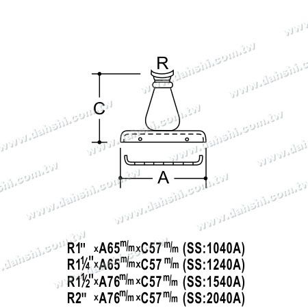 Maße: Schraubverbinder unsichtbar - Balkon- oder Innendekoration Balustrade Oberer Verbinder
