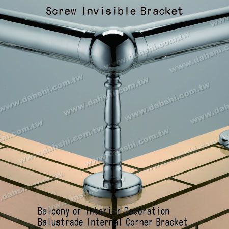 Support d'angle interne pour balustrade de décoration intérieure - Support invisible à visser - Balustrade de balcon ou de décoration intérieure - Support d'angle interne