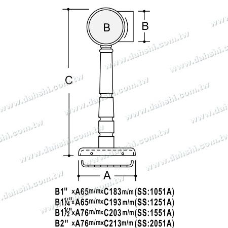 Abmessung: Schraube unsichtbare Halterung - Balkon- oder Innenraumdekoration-Balustrade-Inneneckhalterung
