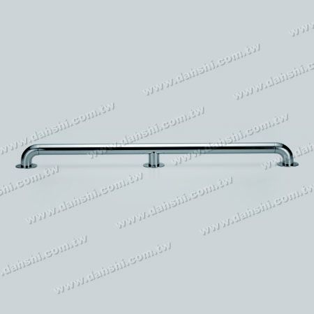 S.S. Round Tube Handrail Support - Stainless Steel Railing for Disable, Door Handle, Elevator Handrail - Mirror Finish