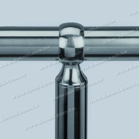 S.S. Round Tube Handrail Perp. Post Connector Through Ring - Stainless Steel Round Tube Handrail Perpendicular Post Connector Through Ring