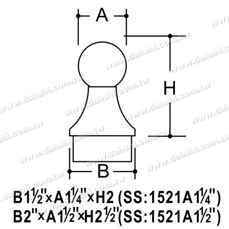 Dimenzija: Zaključek iz nerjavečega jekla za okroglo cev - Velikost žoge 1 1/2"