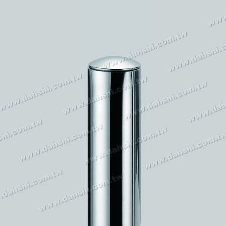 1 1/4" स्टेनलेस स्टील गोल ट्यूब कर्व टॉप एंड कैप विथ एक्जिट स्प्रिंग डिजाइन - गोल ट्यूब की सभी मोटाई के लिए लागू करें
