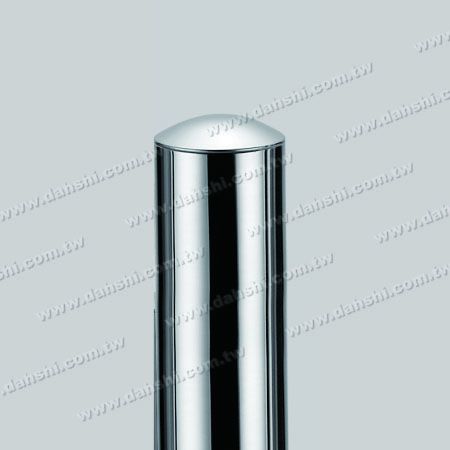 Tapa de extremo redonda de acero inoxidable de 1 1/2" con diseño de resorte de salida - Aplicable para todos los grosores de tubo redondo
