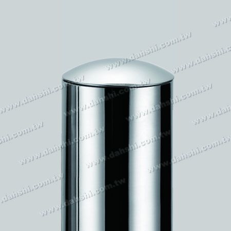 Tapa de extremo redonda de acero inoxidable de 2 1/2" con diseño de resorte de salida - Aplicable para todos los grosores de tubo redondo