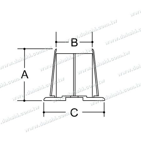 Dimension : Rampe en tube rond en acier inoxydable 3 pièces Base ronde - Vis invisible