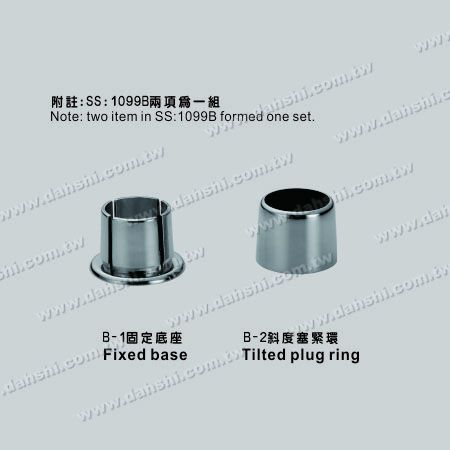 Barandilla de tubo redondo de acero inoxidable 3 piezas Base redonda - Tornillo invisible