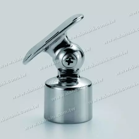 S.S. Round Tube Perp. Post Adj. Conn. Support Radiused Ext. - Stainless Steel Round Tube Handrail Perpendicular Post Adjustable Connector Support Radiused External Fit