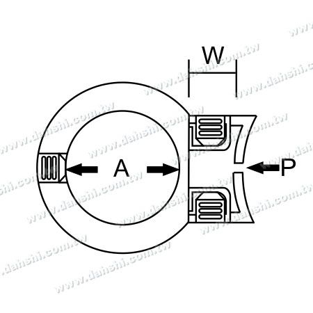 Dimension : Support de tube/barre en acier inoxydable, extrémité fermée