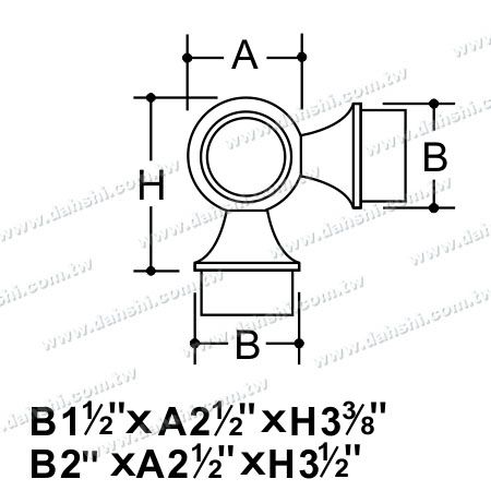आयाम: स्टेनलेस स्टील गोल ट्यूब इंटरनल बॉल टी कनेक्टर 90 डिग्री