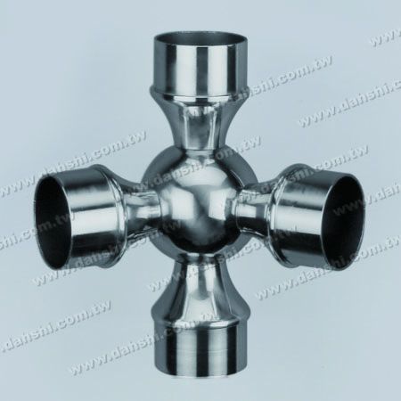 Conector de tubo redondo de acero inoxidable interno de 135° tipo bola con 4 salidas