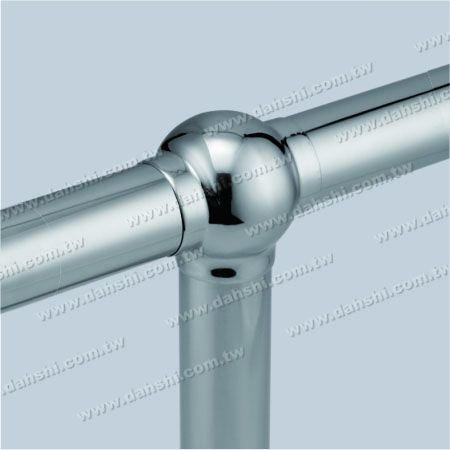 S.S. Round Tube External T Conn. Ball Type - Stainless Steel Round Tube External T Connector Ball Type - Stamping Made