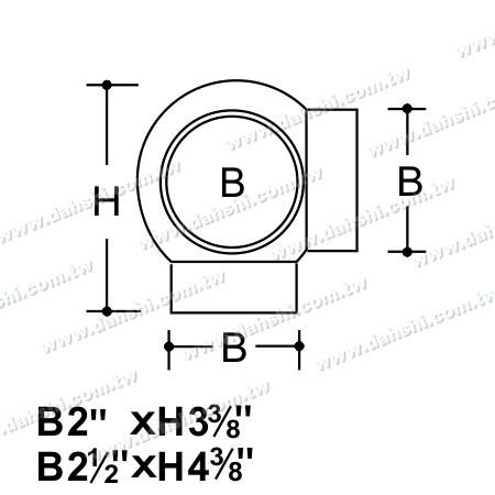 Dimenzija: Zunanji 90-stopinjski T-konektor krožne cevi iz nerjavečega jekla - kroglica - izdelava s stiskanjem