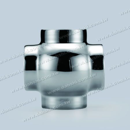 S.S. Round Tube External Cross Ball Connector 4 Way Out