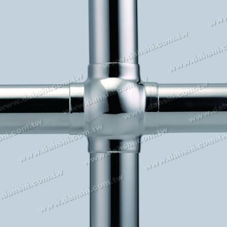 S.S. Round Tube External Cross Ball Connector 4 Way Out - Stainless Steel Round Tube External Cross Ball Connector 4 Way Out - Stamping Made