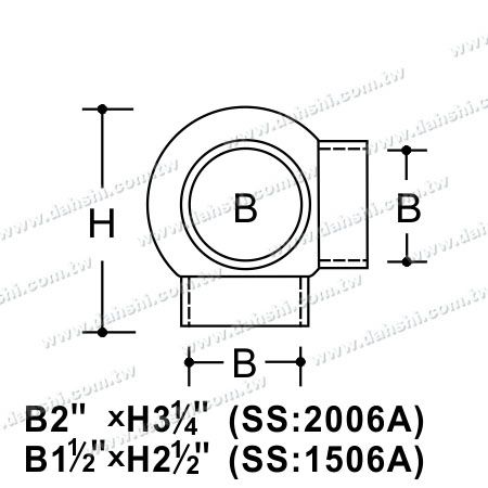 आयाम: स्टेनलेस स्टील गोल ट्यूब बाहरी 90 डिग्री टी कनेक्टर बॉल टाइप - कास्टिंग मेड